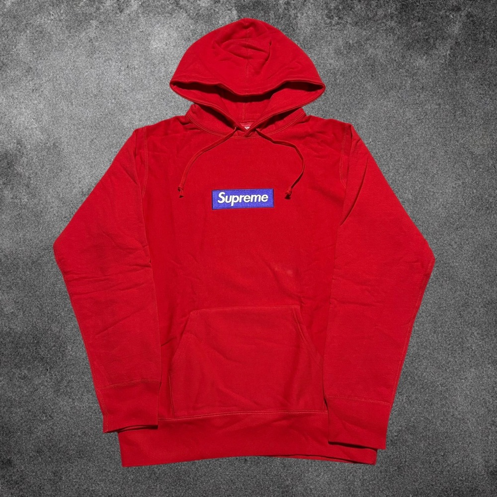 Supreme Box Logo Hoodie Mens Large Red Purple FW17 Hooded Sweatshirt Excellent